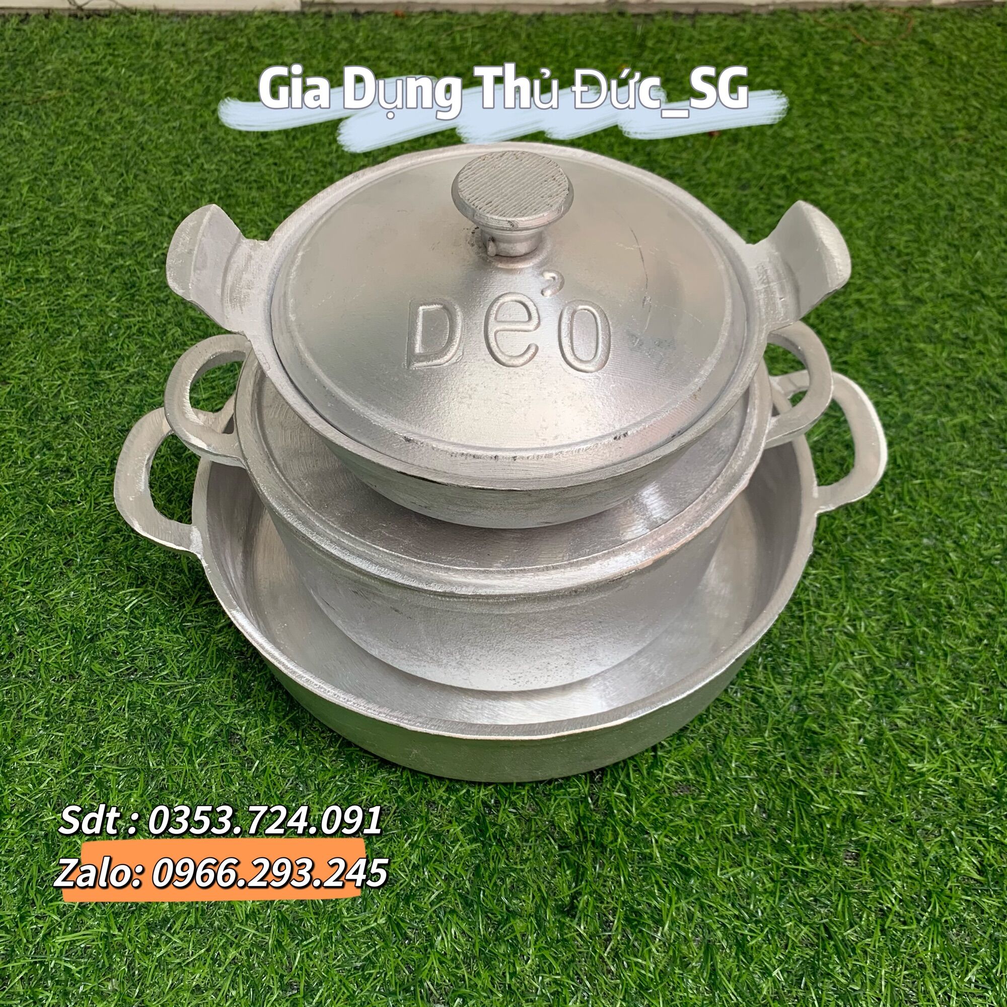 Combo 3 món nồi chảo gang đúc truyền thống sử dụng cho gia đình 2-3 người dùng - nồi gang 21cm - chảo đít bằng 26cm - nồi kho quoẹt 17cm
