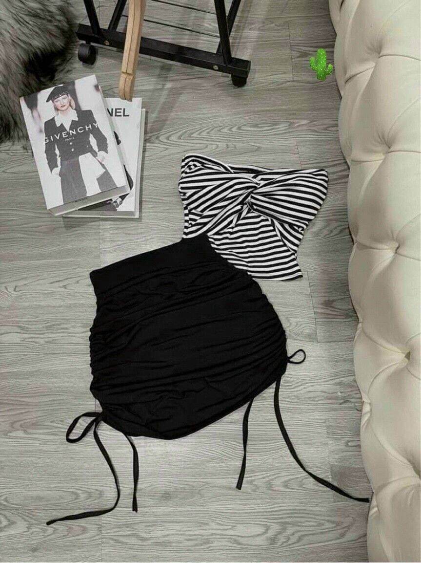 Áo sơ mi bo eo nhúng croptop form 45kg