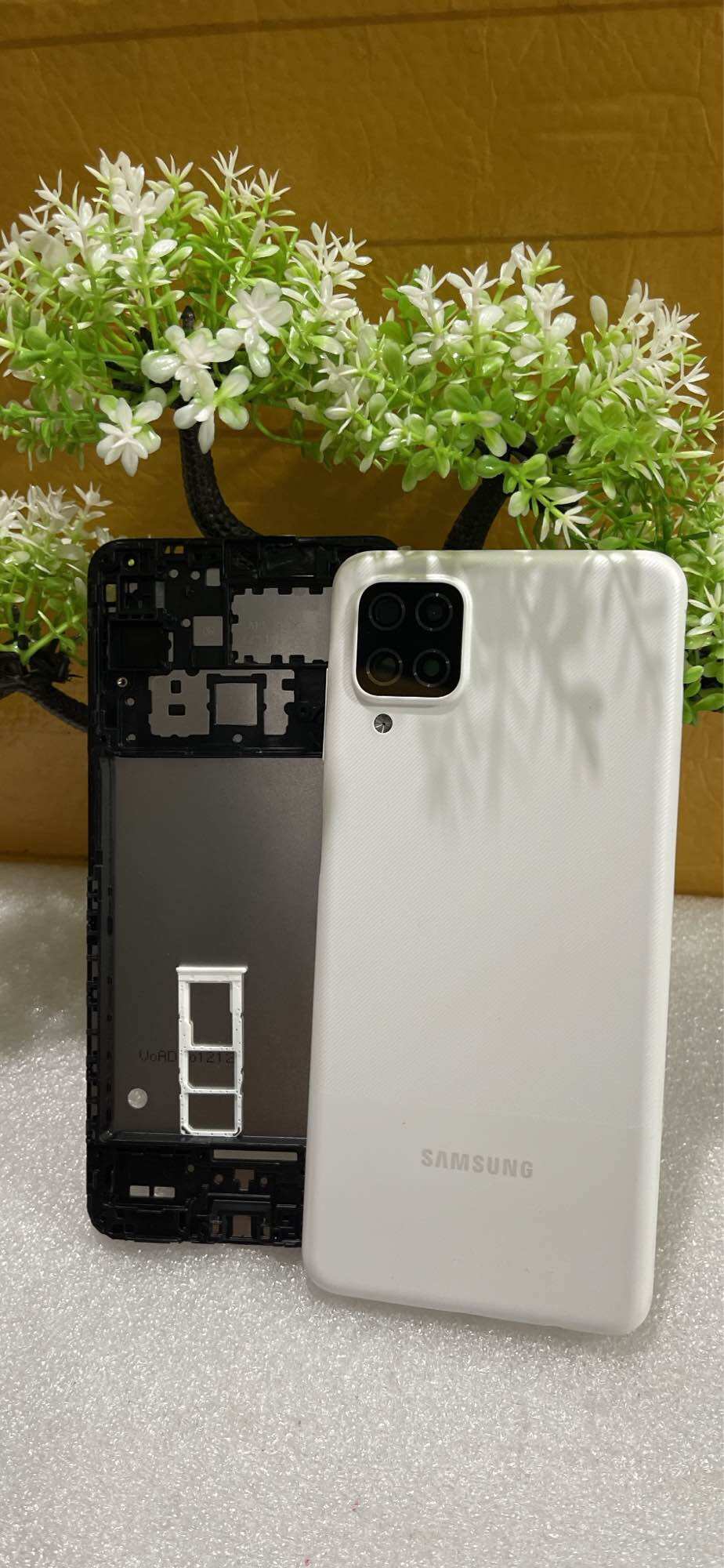 Vỏ Sam Sung A12 zin full kính camera với khay sim