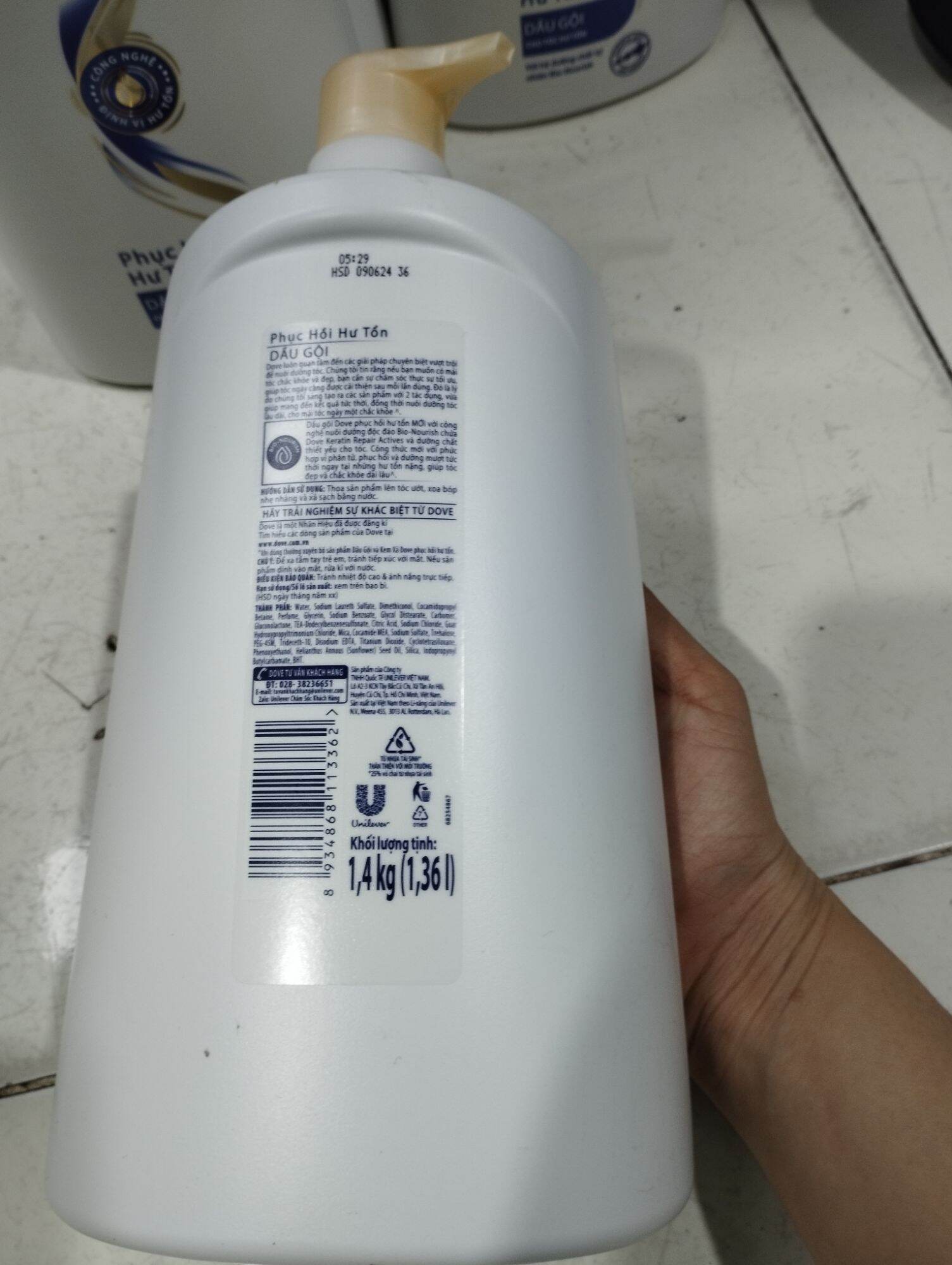Dầu gội Dove 1,4kg
