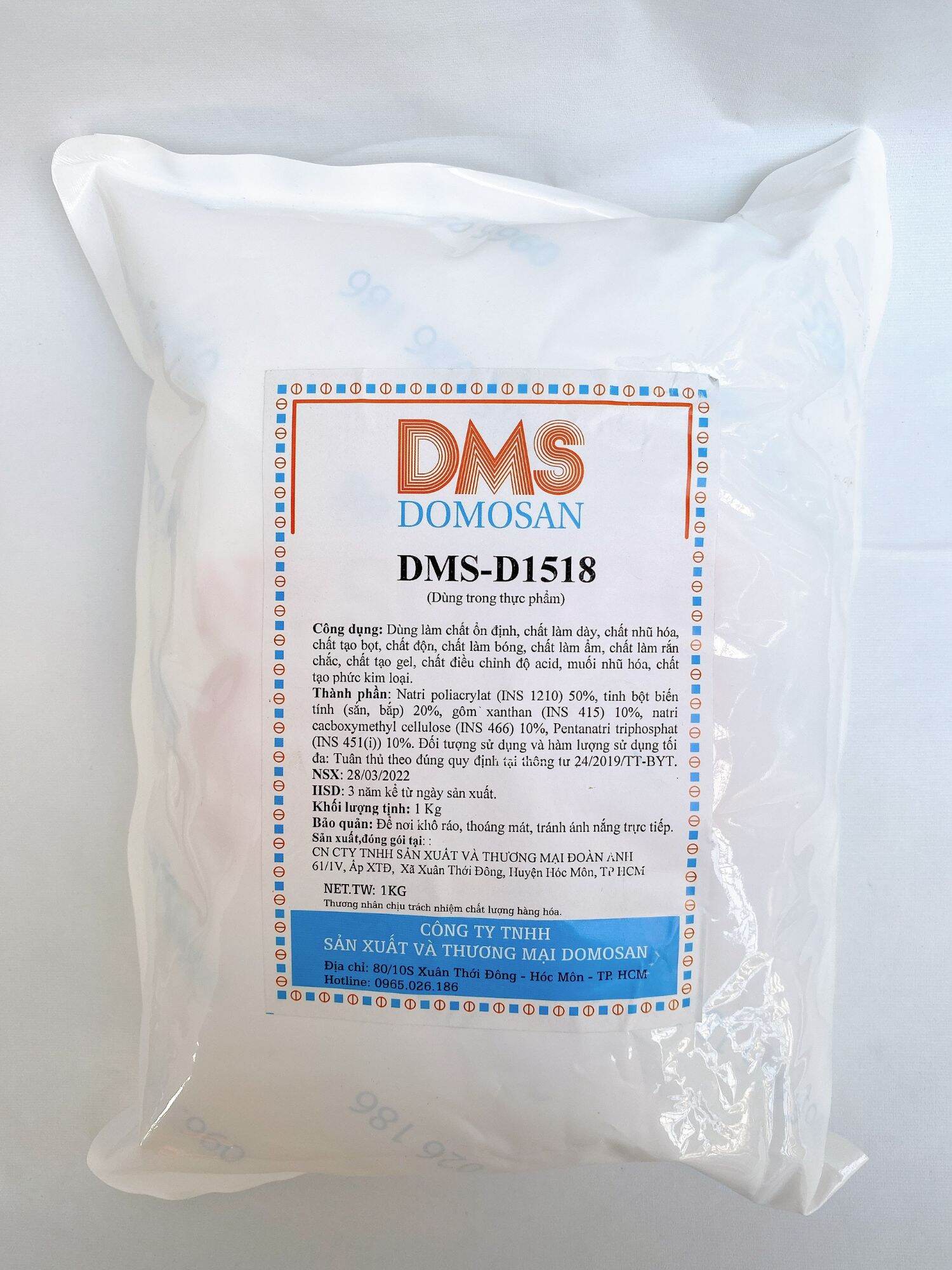 Bột dẻo dai DMS D1518 - phụ gia làm bún, tạo dẻo dai sáng bóng cho bún,mì