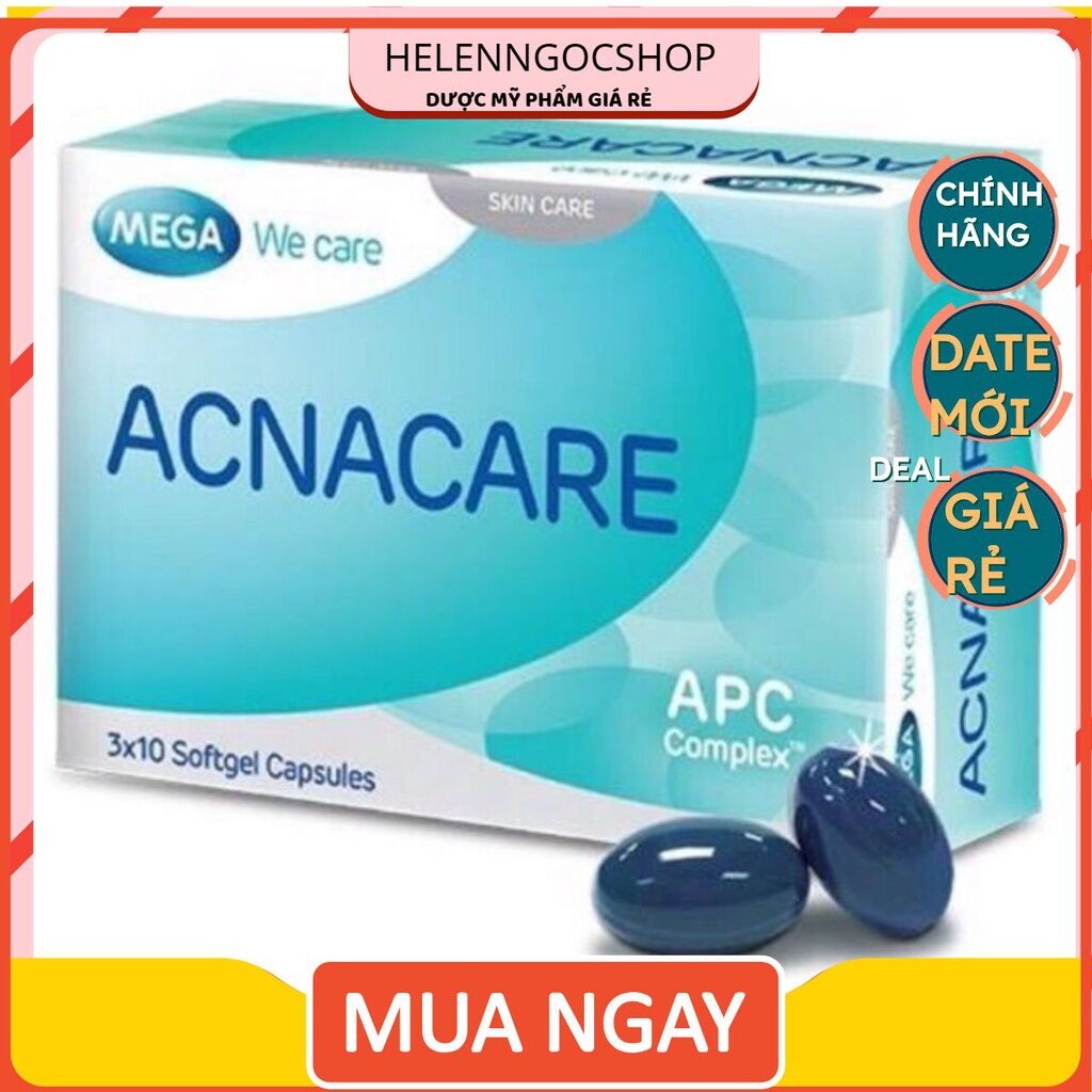 Viên uống hỗ trợ giảm tiết bã nhờn và ngăn ngừa mụn ACNACARE hộp 30 viên nang