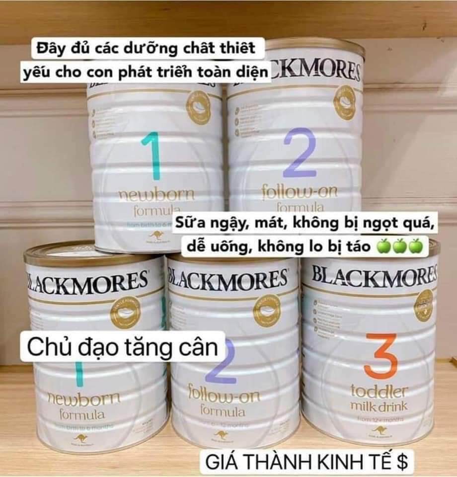 SỮA BLACKMORES ÚC (DATE MỚI NHẤT )  lon 900g .đủ số 1_2_3