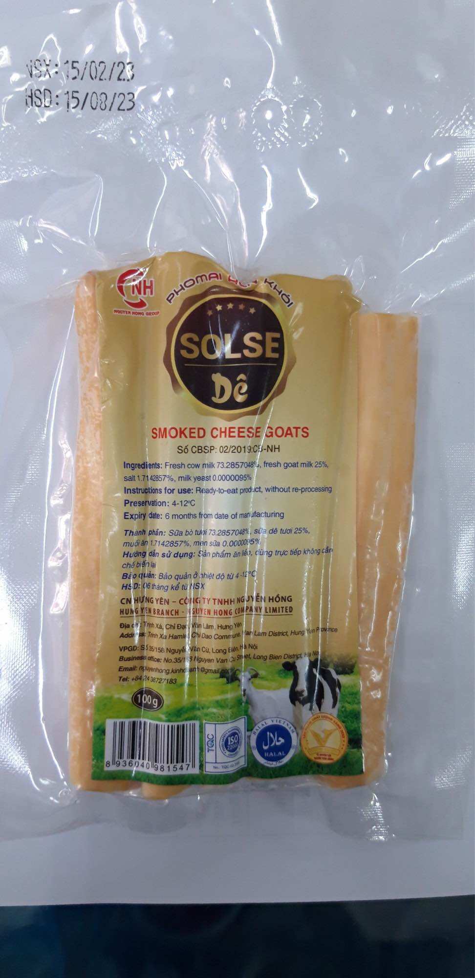 Phô-mai hun khói que dê solse 100g, ăn chay/mặn