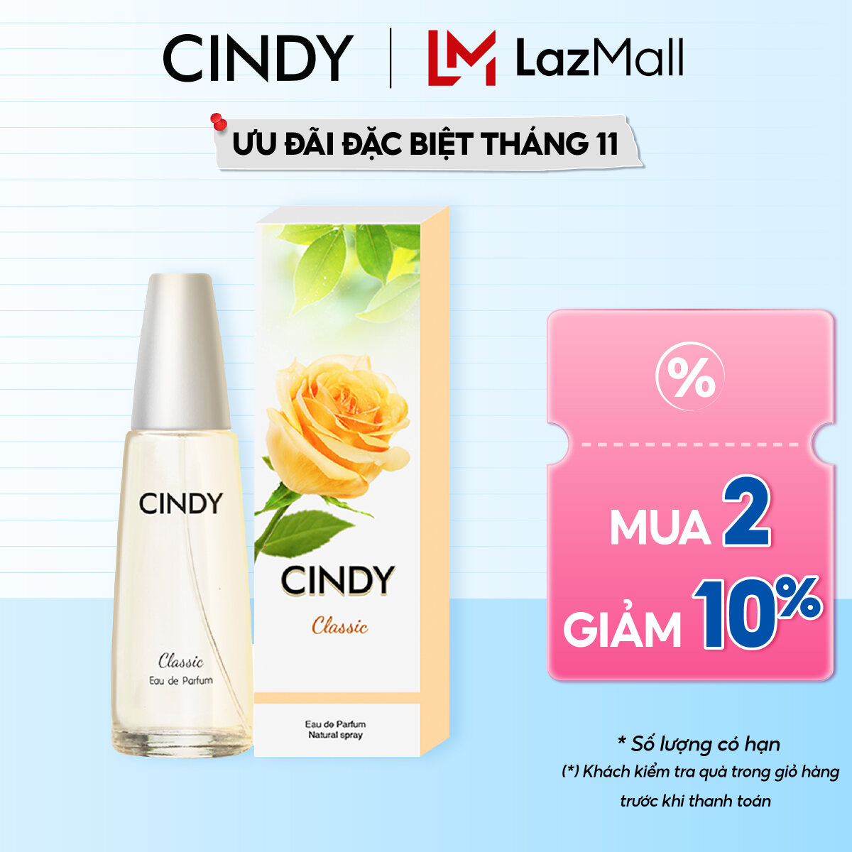 Nước Hoa Nữ Cindy Classic Hương Cổ Điển Mê Hoặc 50ml