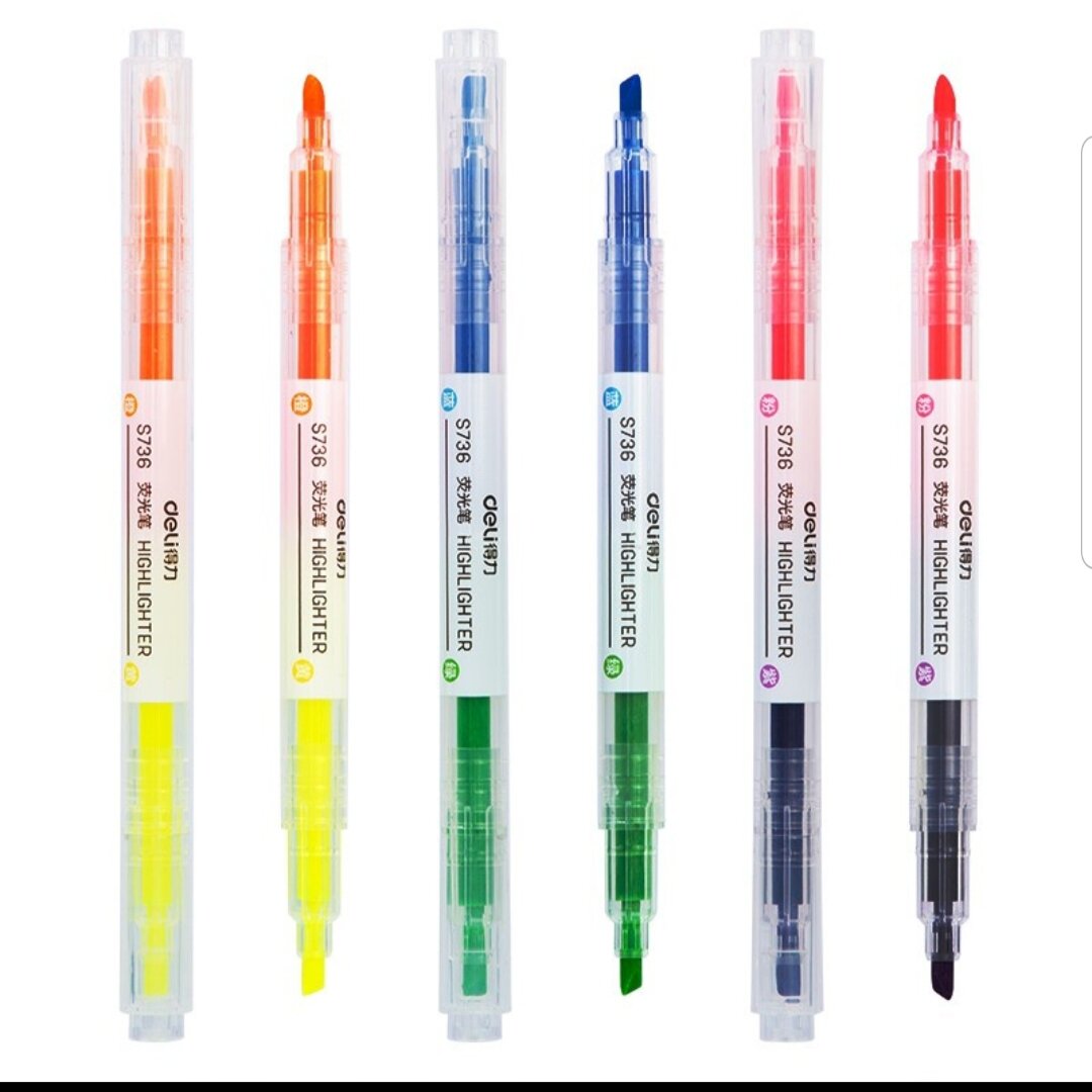 Bút Highlight 2 đầu nhiều màu giá rẻ Deli
