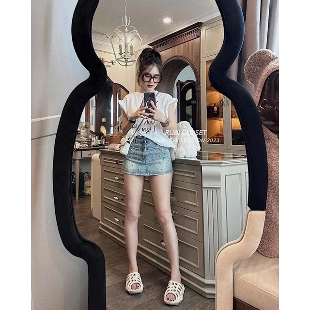Váy Quần Jean Nữ Đính Đá Quảng Châu