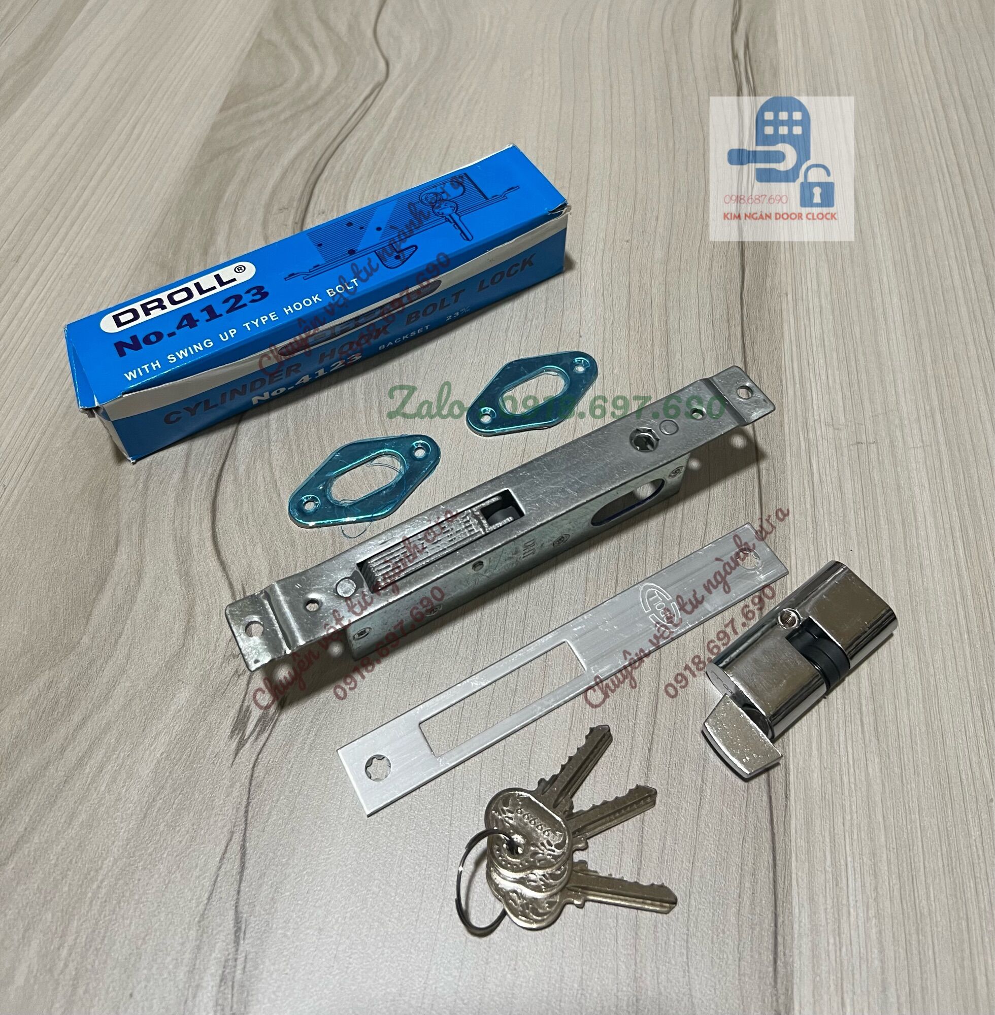 [HCM]Khóa âm cửa mở - khoá DROLL chìa thau