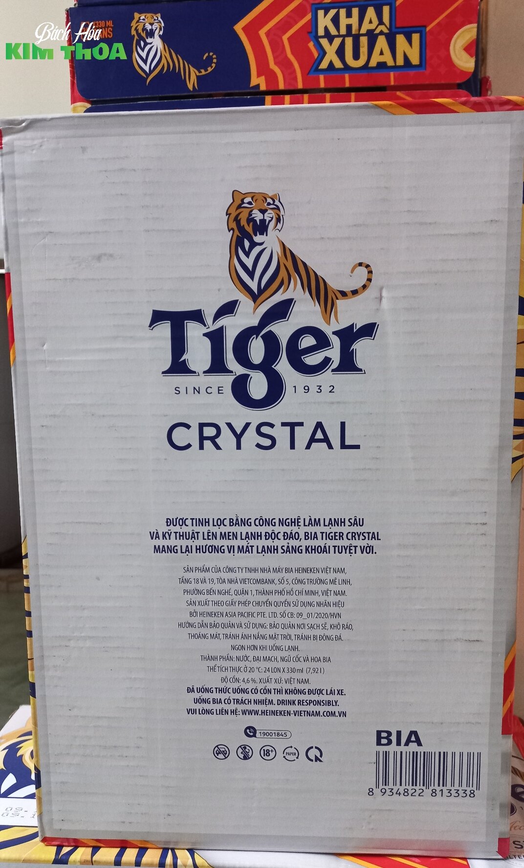 Thùng 24 lon bia Tiger Crystal 330ml