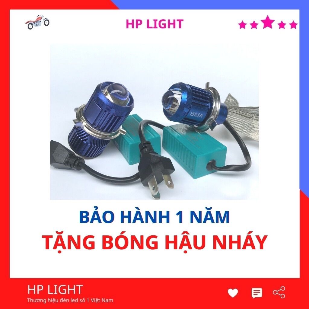 Đèn pha led bi cầu cos vàng pha trắng_cos trắng pha trắng h4 siêu sáng_led xe hp light