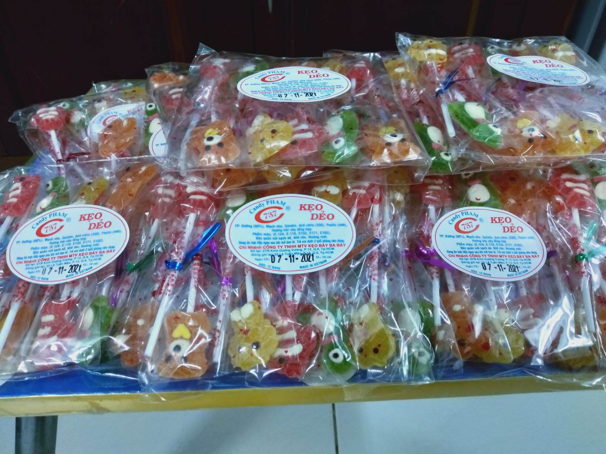 Combo 5 bịch kẹo dẻo Candy pham, hình con thú