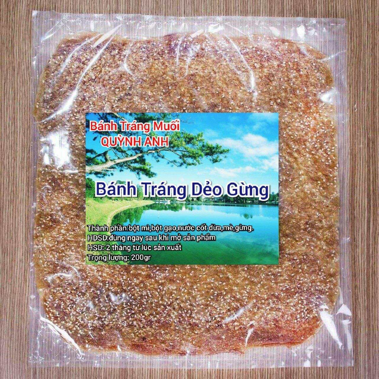 COMBO 5 XẤP Bánh tráng dẻo gừng 200g 1 xấp