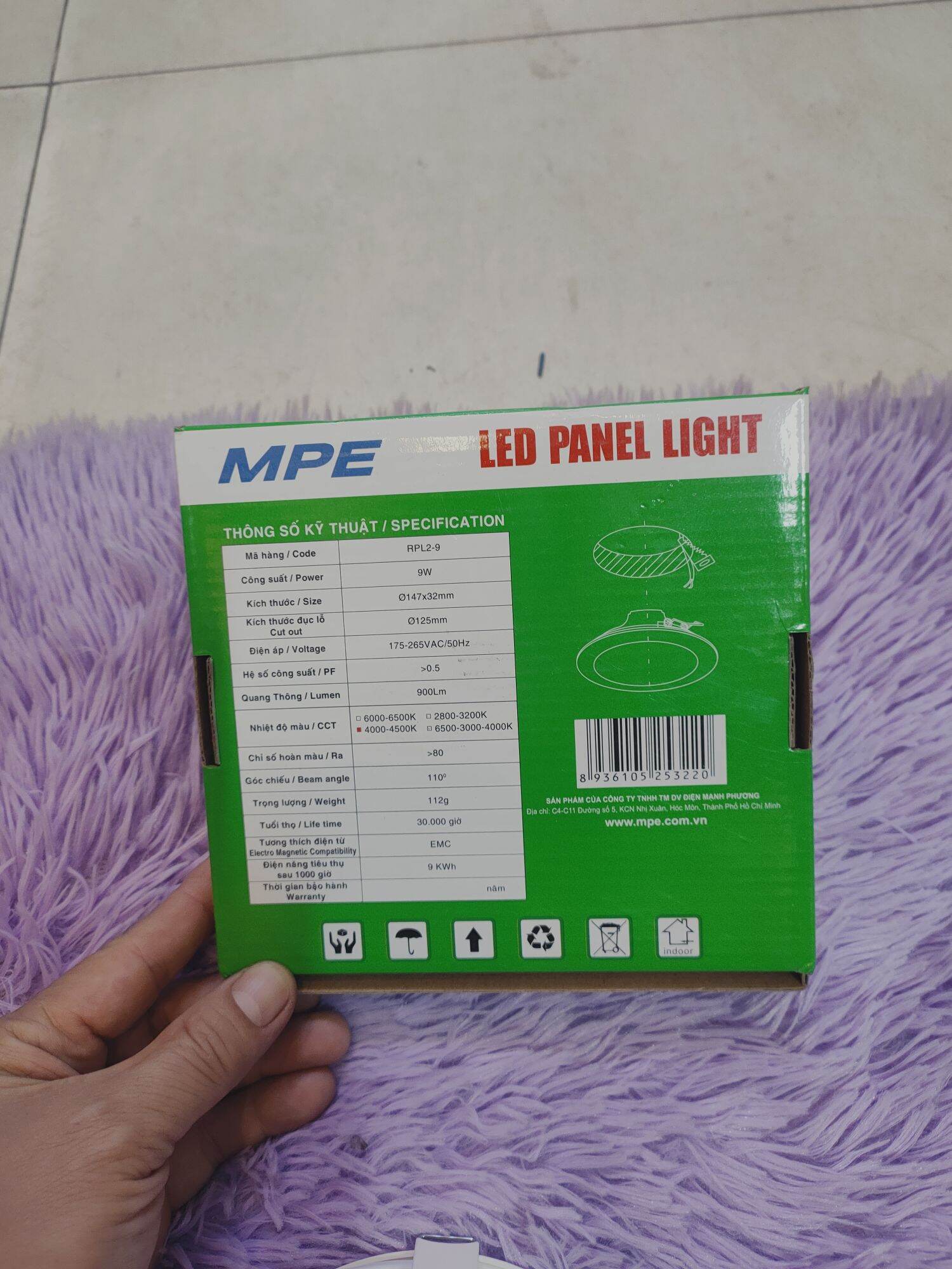 Đèn led Âm trần MPE d125/145mm-9w