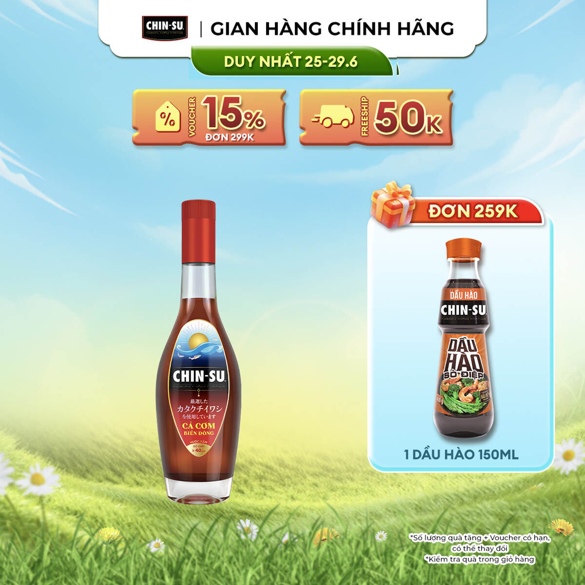 [DUY NHẤT 25-29.06 VOUCHER 18% ĐƠN 249K] Nước Mắm CHIN-SU Cá Cơm Biển Đông Khẩu Vị Đang Bán Tại Nhật Bản Chai 500Ml