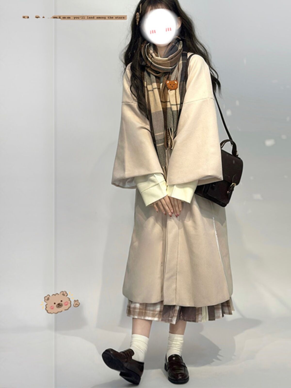 Bản Gốc Hán Phục Nữ Hương Thơm Tay Áo Màu Đỏ Ca Rô Len Baozi改良daily Ma Face Váy Polyester Sợi 85%