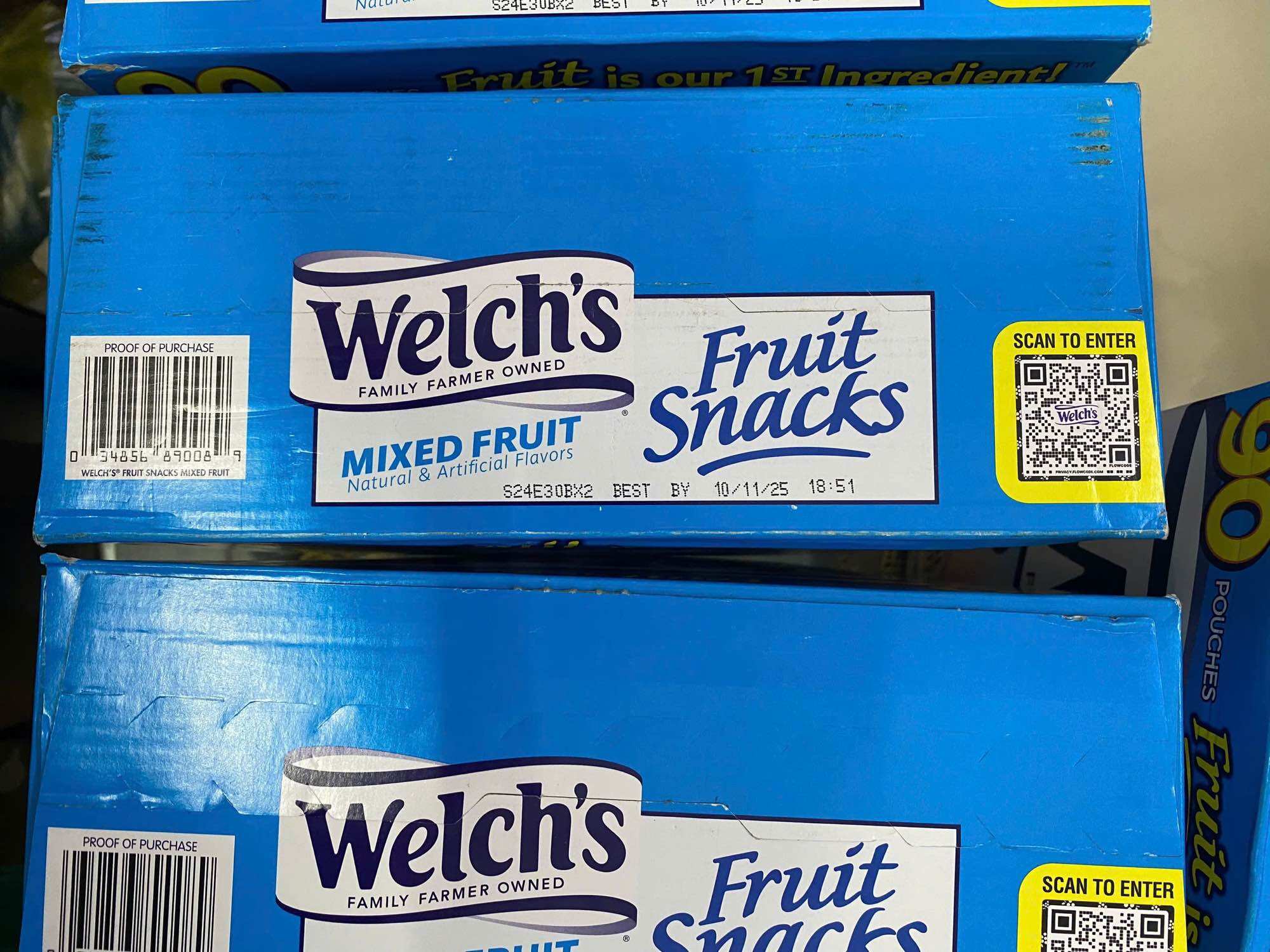 (Hàng MỸ)(10/2025)Kẹo dẻo trái cây Welch’s 2kg/thùng