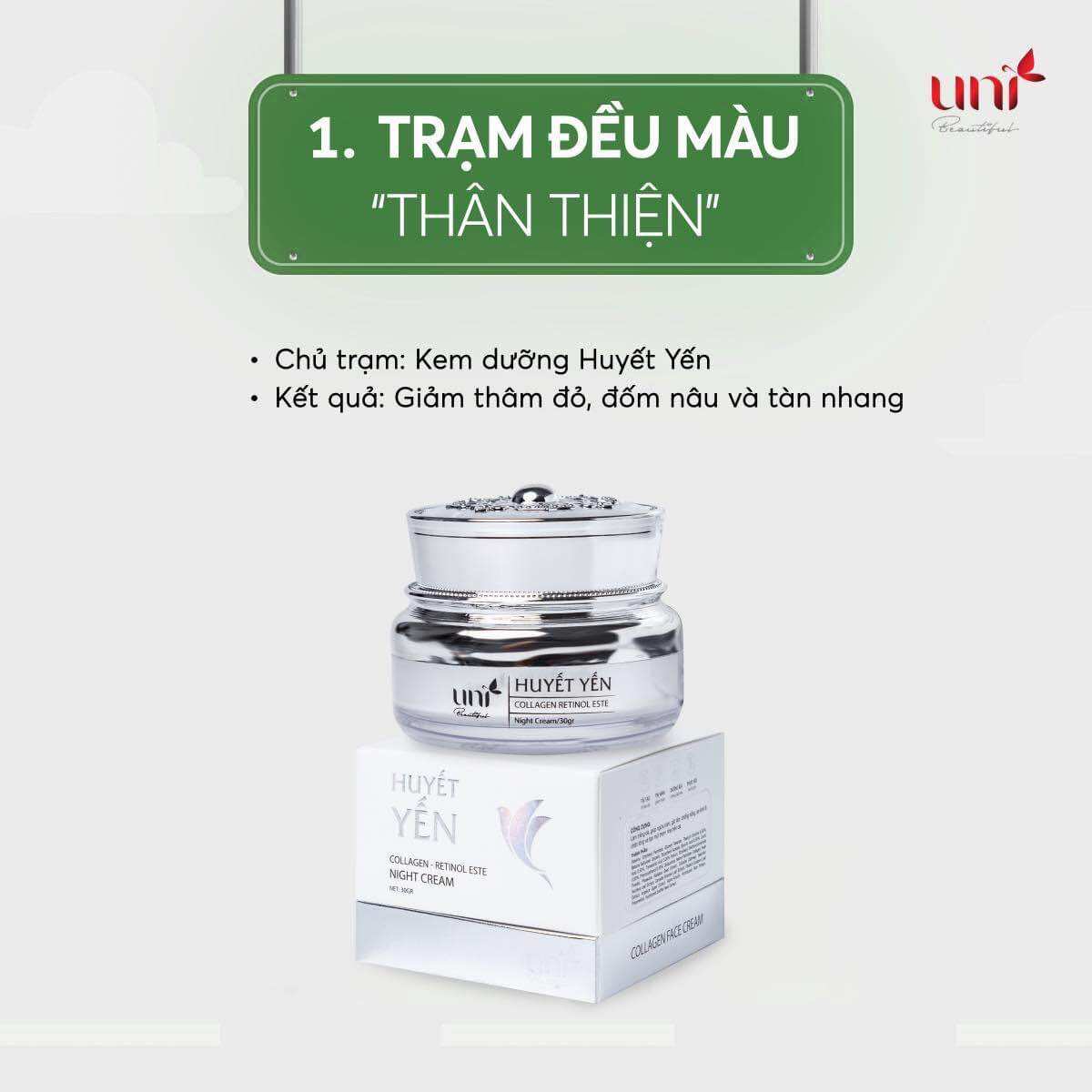 Kem face đêm huyết yến size lớn 30g Uni Beautiful