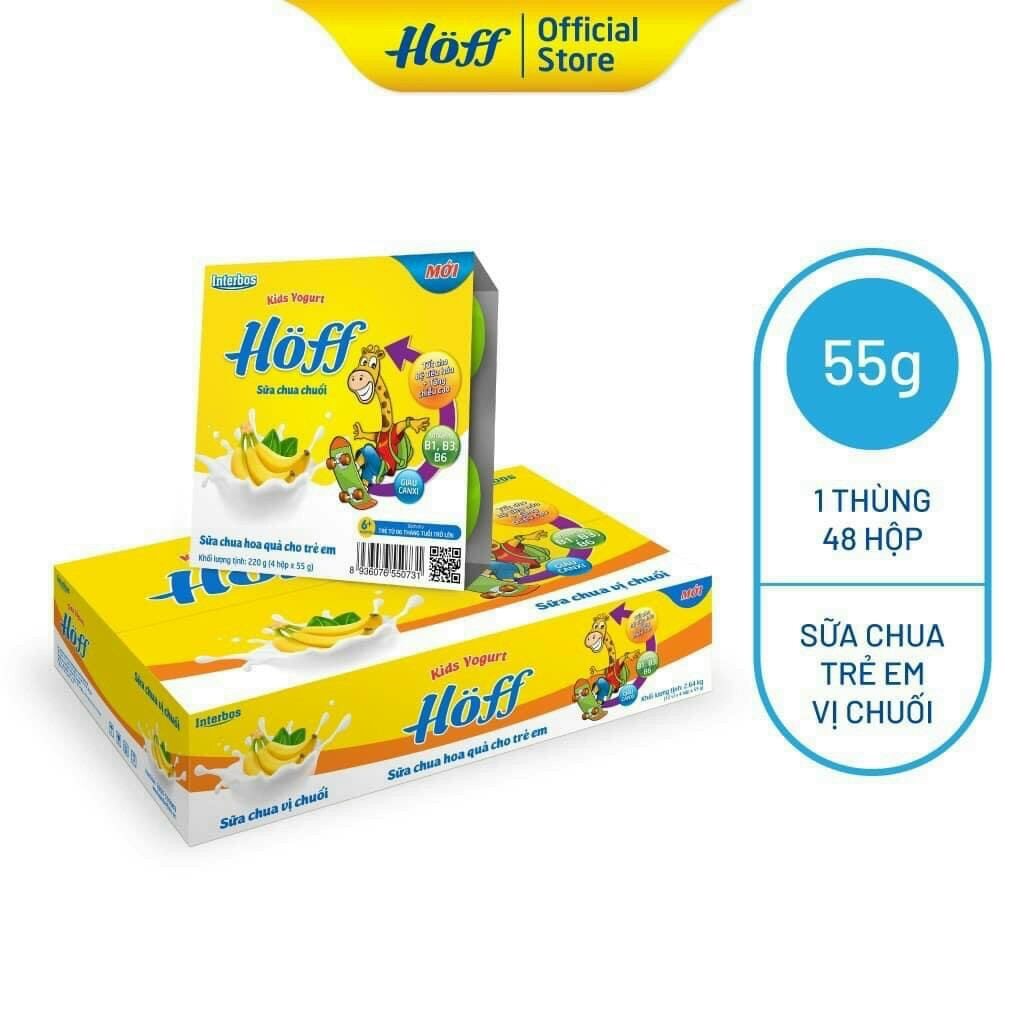Váng sữa và sữa chua ăn Hoff (lốc 4 hộp x 55g) (date mới)