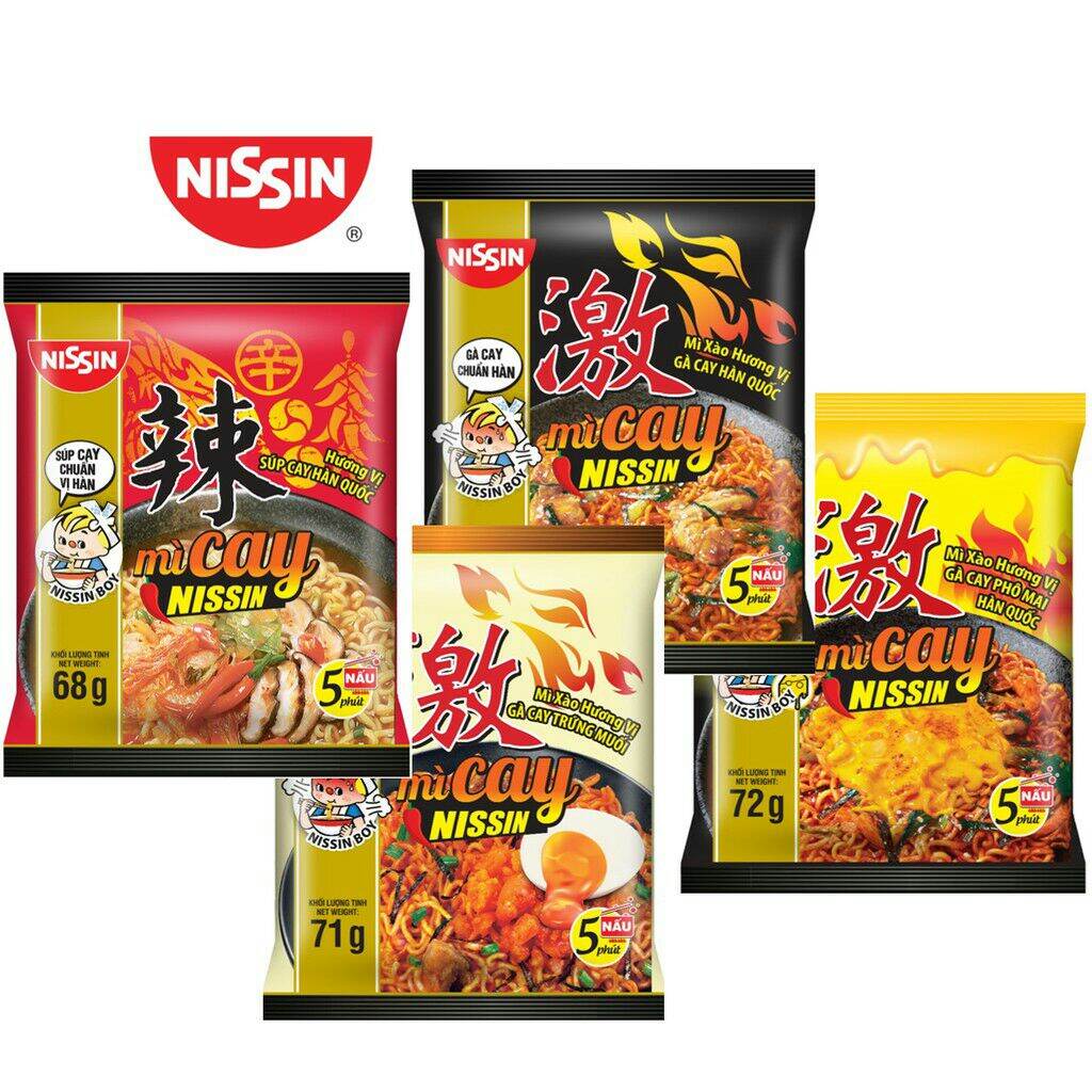 1 thùng mì trộn nissin hàn quốc mix đủ vị thùng 30 gói