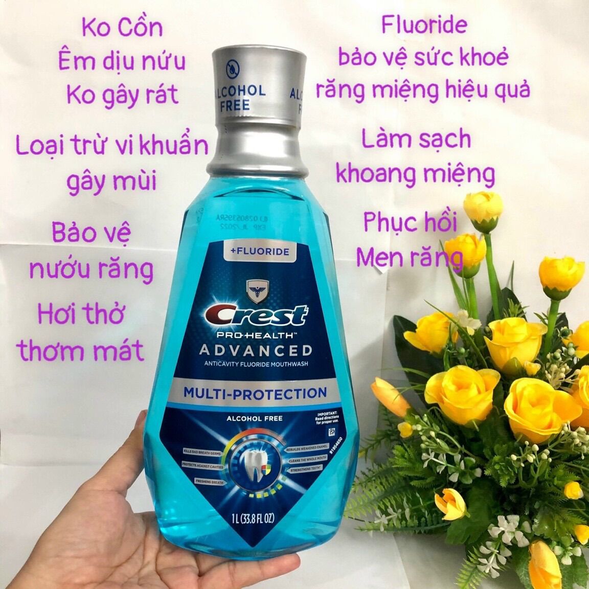 [CHÍNH HÃNG USA] Nước xúc miệng (Mouthwash) Crest Pro Health Advanced - USA