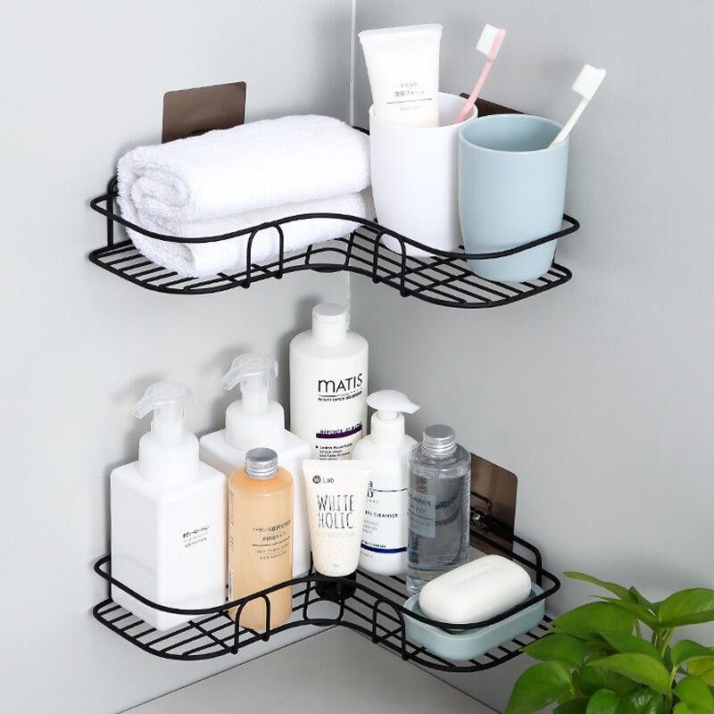 Kệ góc dán tường nhà tắm siêu chắc, Kệ dính tường nhà bếp để đồ đa năng (Tặng Kèm Miếng Dán) - Decor Fancy