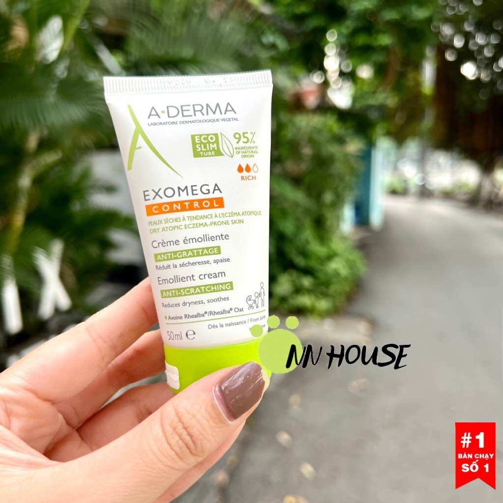 Kem dưỡng ẩm cho da viêm da cơ địa, ngứa Aderma Exomega Control Cream 50ml - Kem làm dịu da, dành cho da cơ địa dị ứng, chàm, chàm sữa, chàm cơ địa, khô, nẻ chăm sóc da cho bé từ sơ sinh - NN HOUSE Pháp Hàn