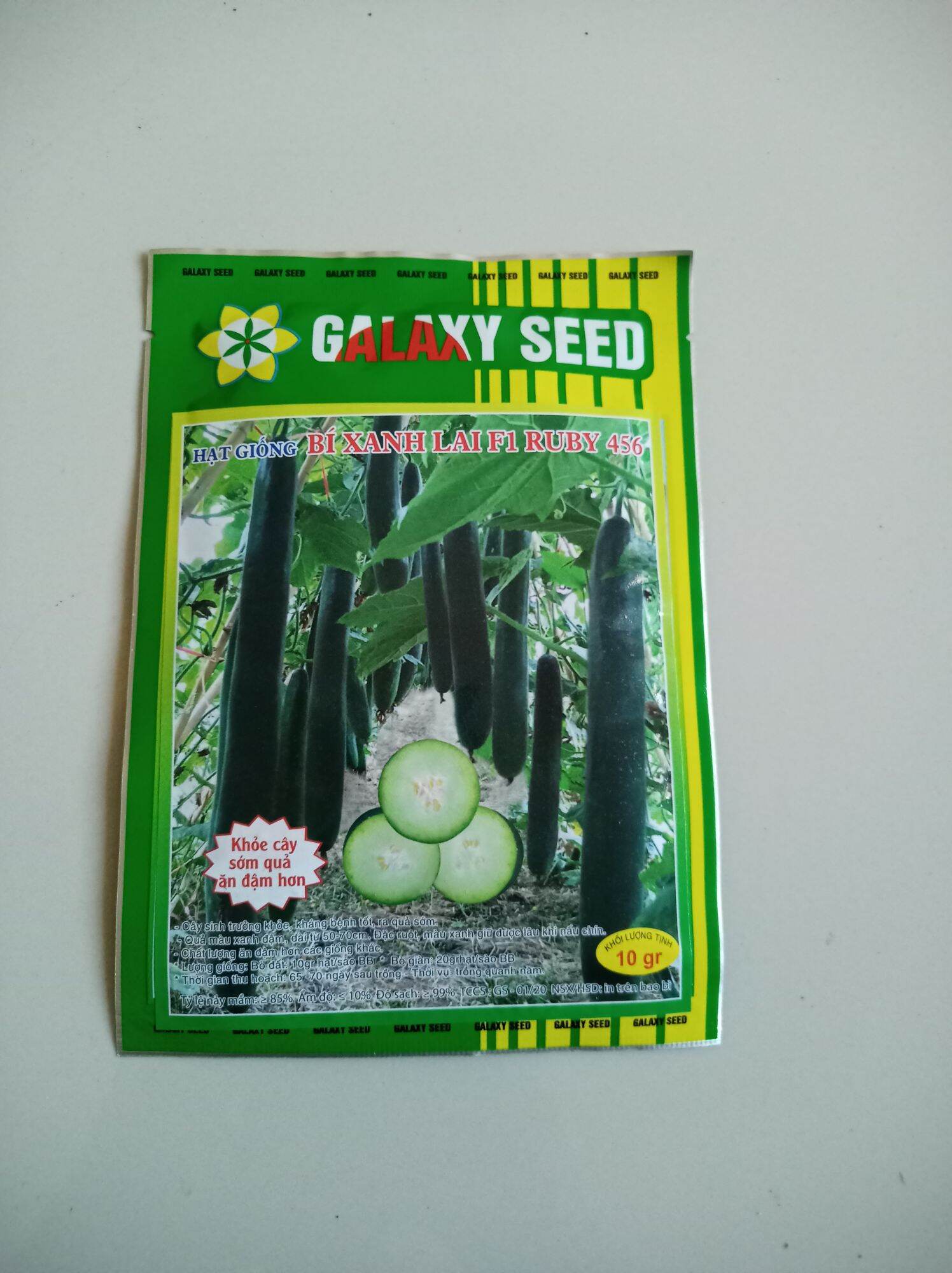 Hạt giống bí xanh lai f1-ruby 456, gói 10gr