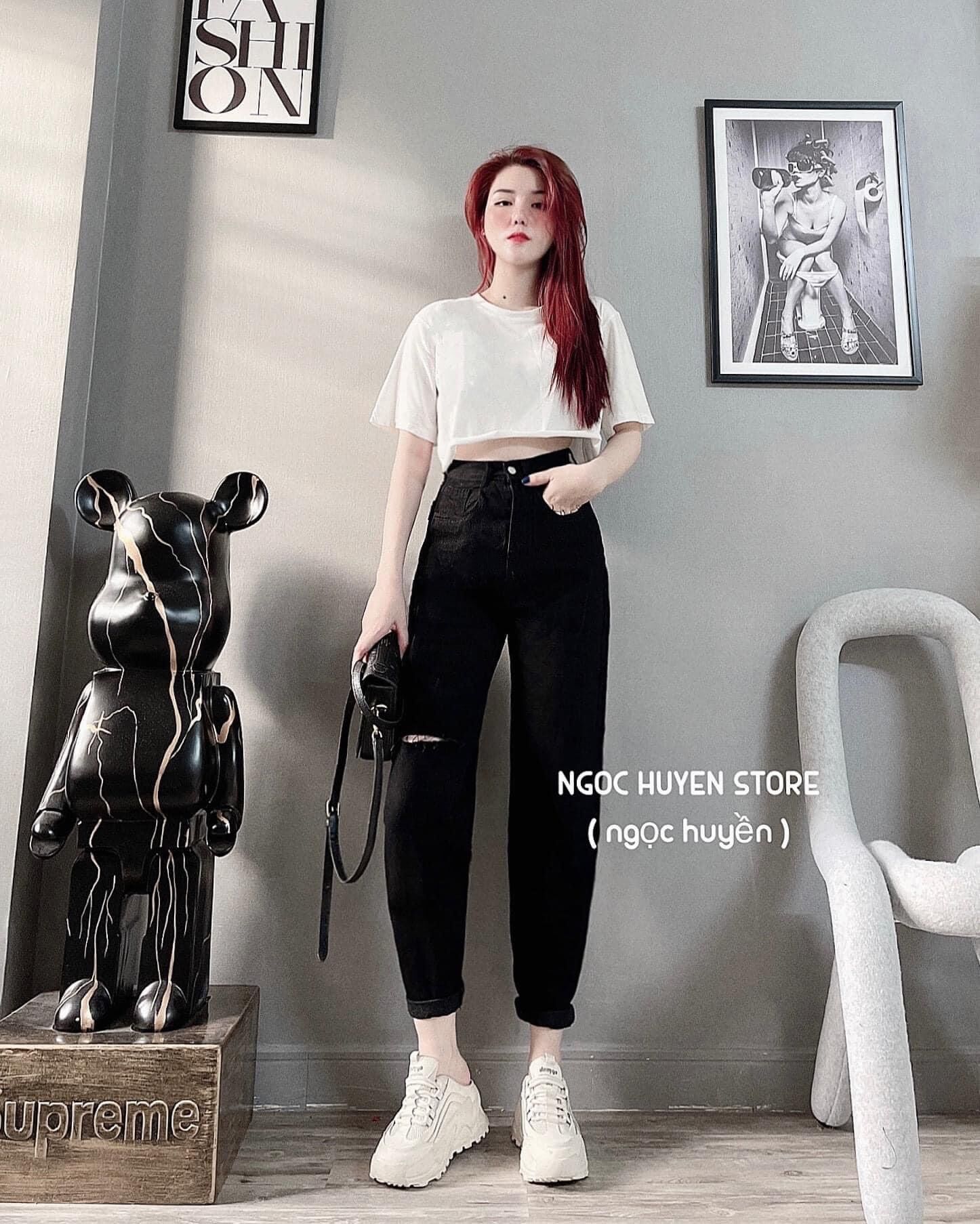 Baggy Jeans Lưng Cao Rách 1Line
