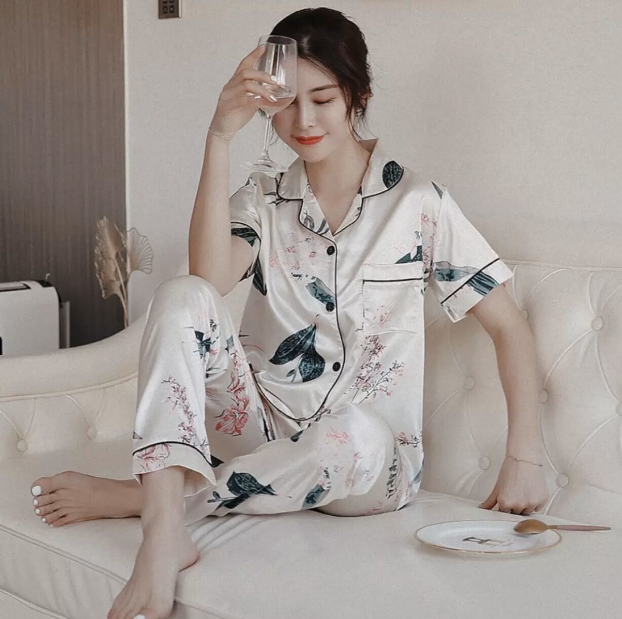 Set bộ ngủ pizama lụa - y23