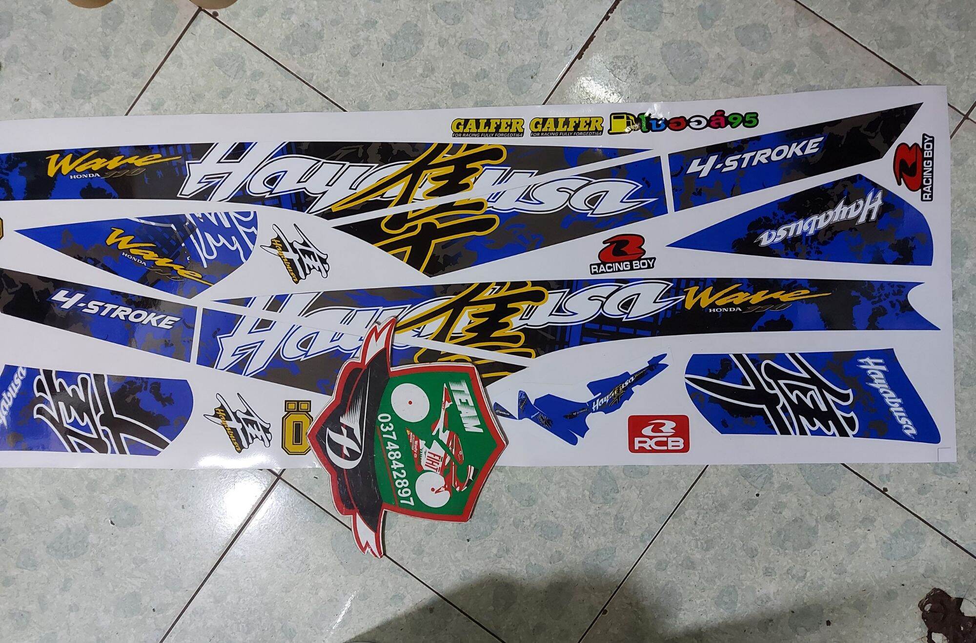 Tem xe wave nhỏ 110 , Mẫu tem rời 3 lớp bóng hayabusa