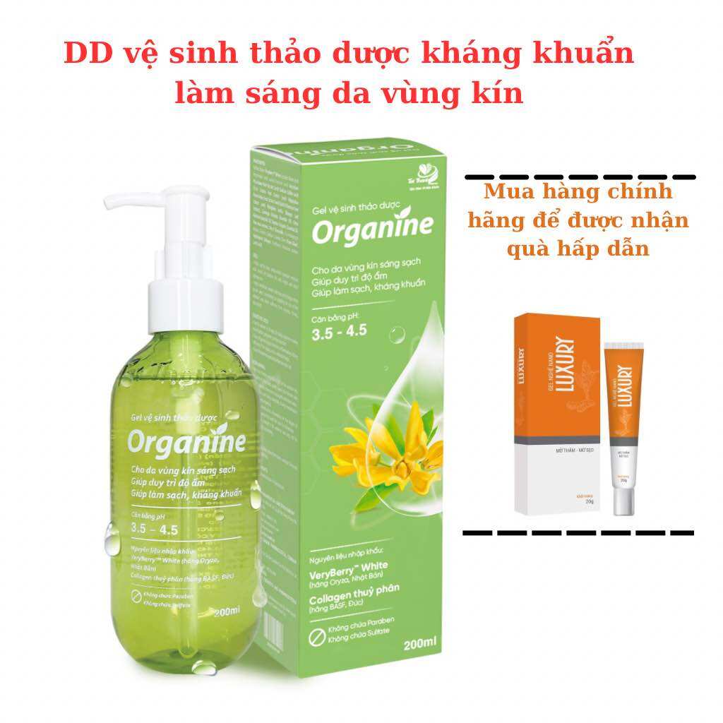 ✅gel vệ sinh thảo dược organine sáng hồng - mềm mịn - kháng khuẩn tự nhiên