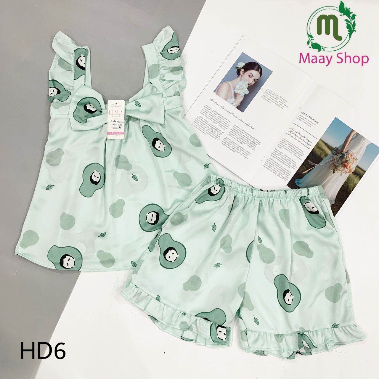 bộ lụa satin đùi cánh tiên cao cấp có size