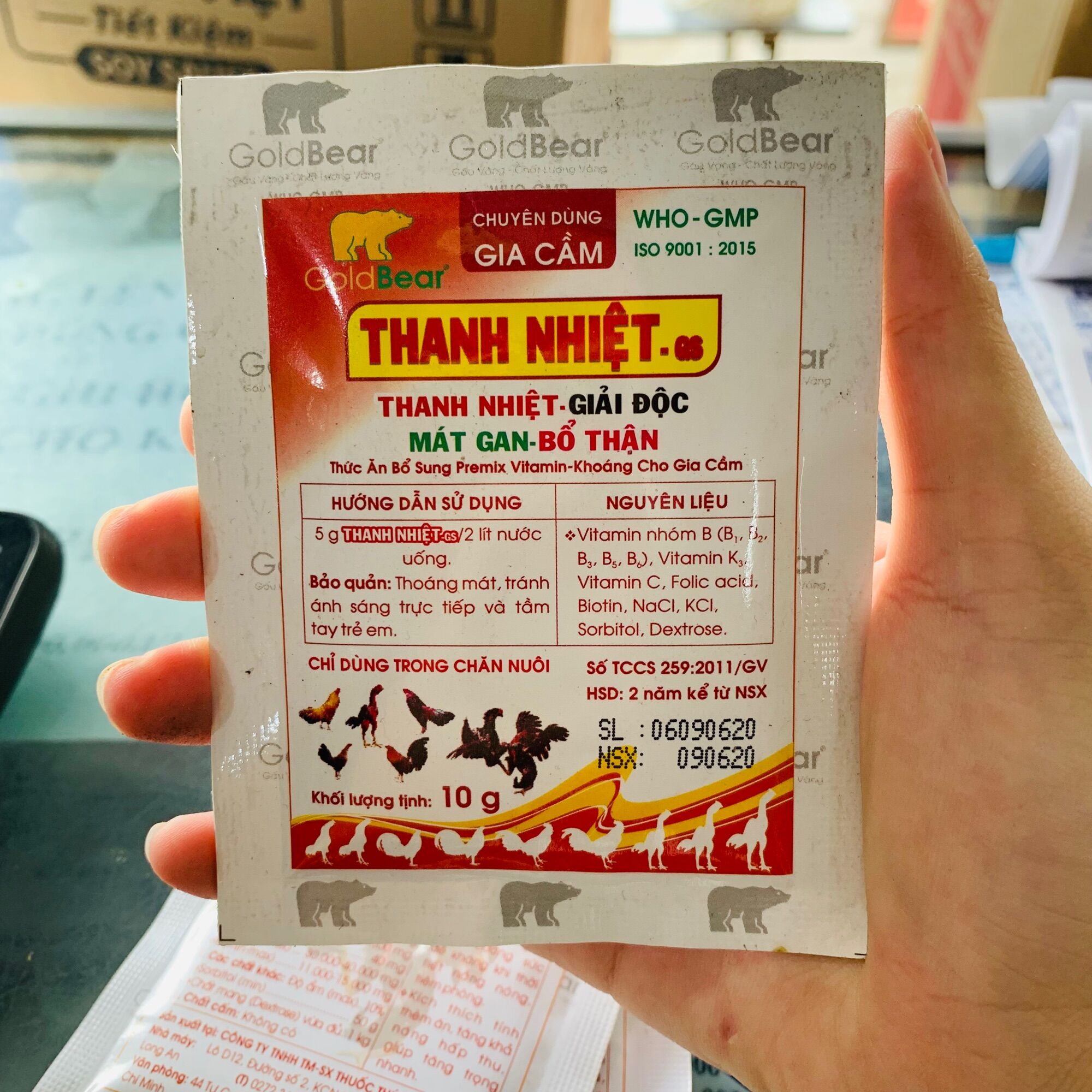 Thanh nhiệt Gold Bear 10gram cho gà đá, gà kiểng