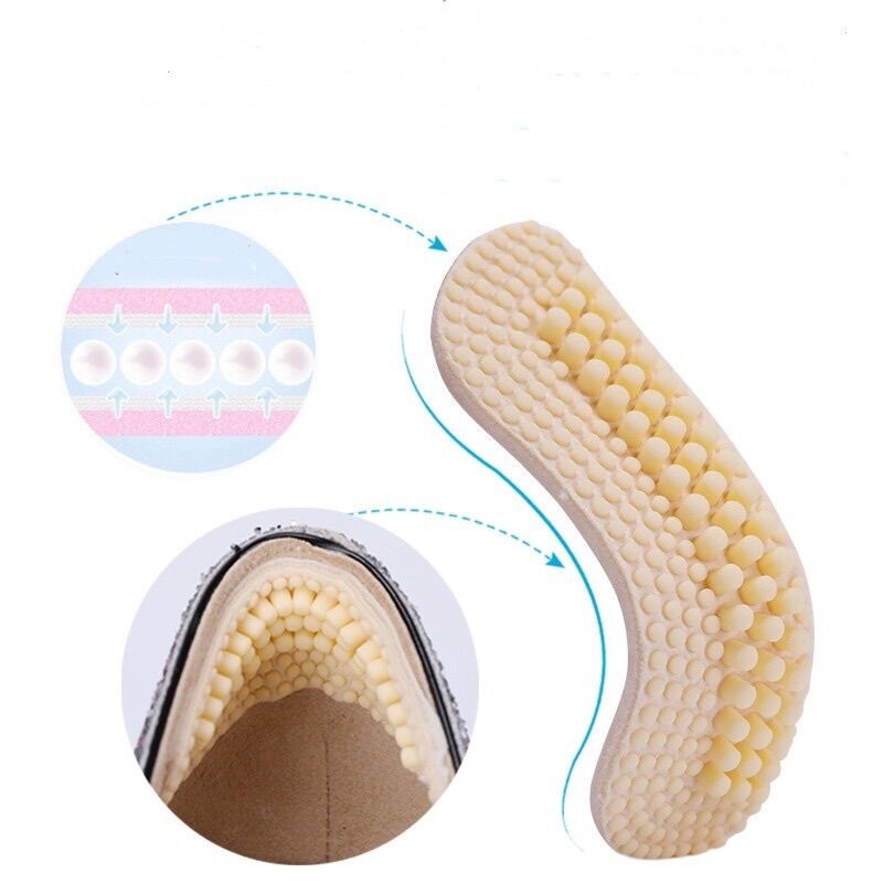 Combo 2 miếng dán lót gót silicon 4D chống tuột gót, đau gót