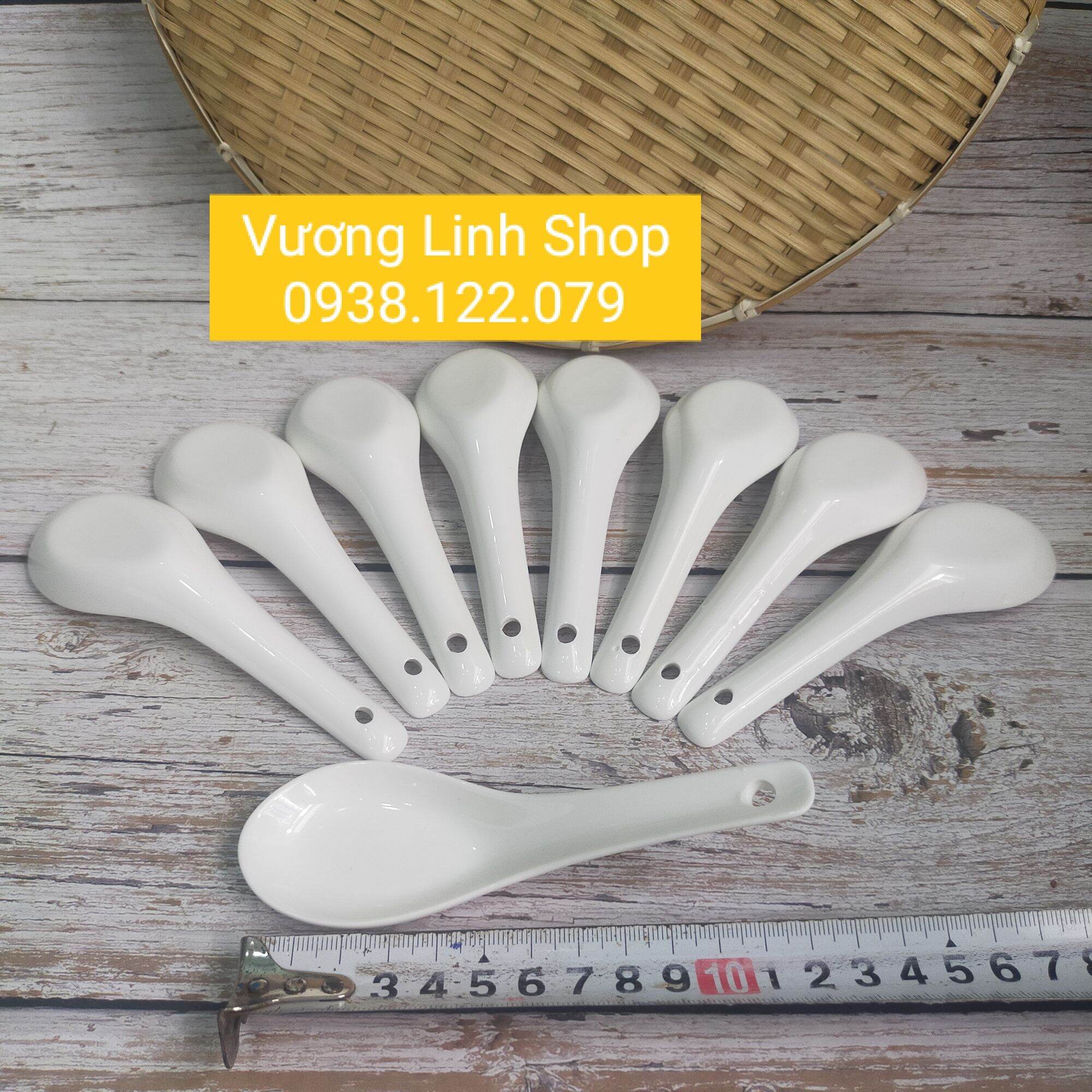 COMBO 10c MUỖNG SỨ TRẮNG