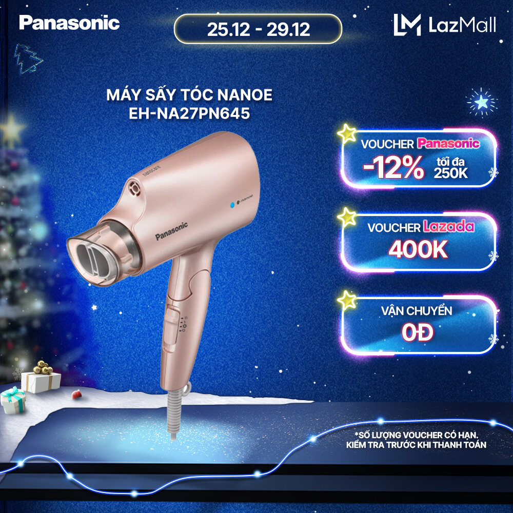 [Duy nhất 25-29.12 voucher Lazada 1tr]Máy sấy tóc Nanoe dưỡng ẩm chăm sóc tóc và da đầu Panasonic EH