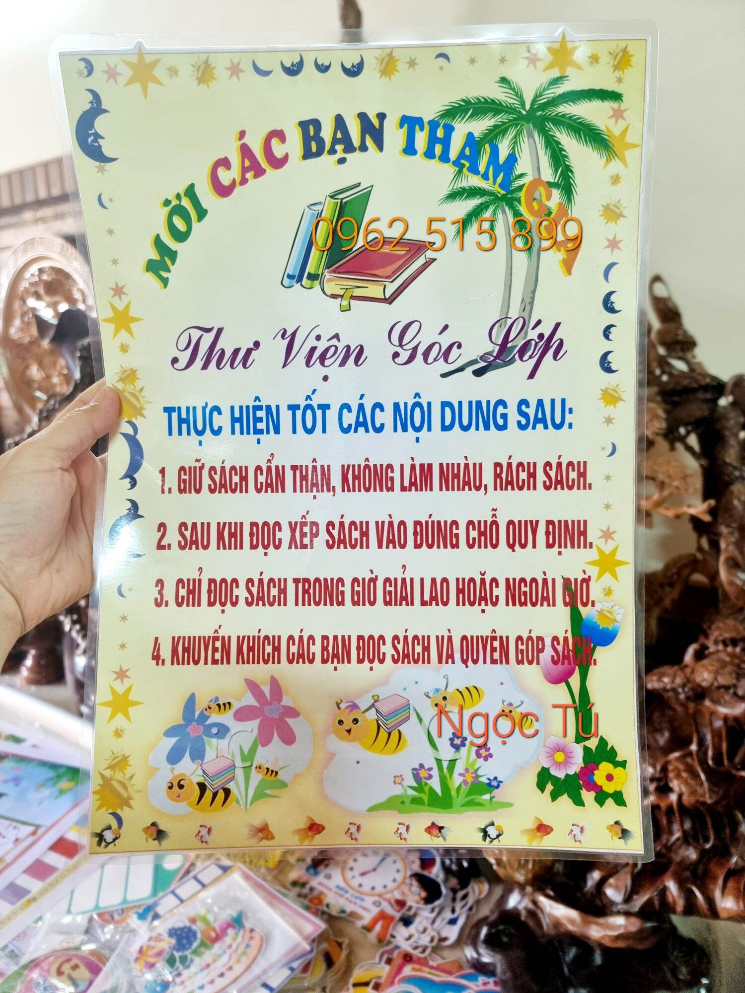 Nội quy Thư viện lớp Khổ A3