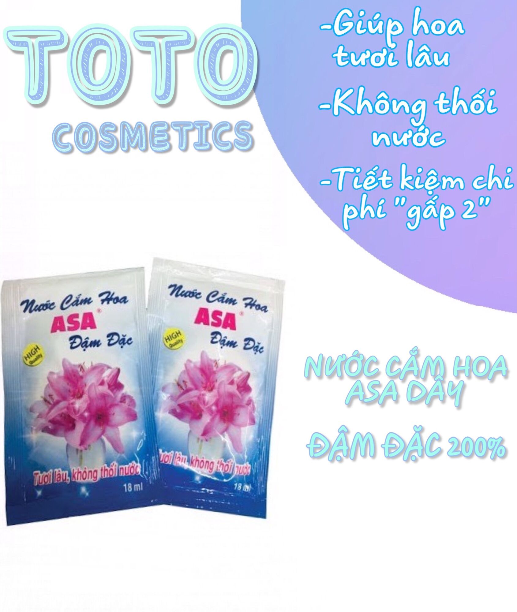[HCM](1 DÂY 10 GÓI) 1 DÂY NƯỚC CẮM HOA ASA 18ML