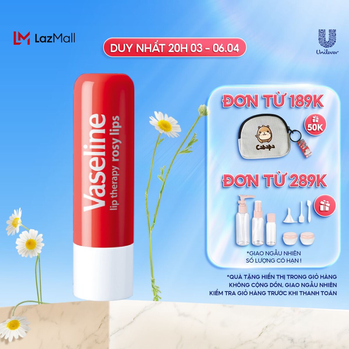 Son dưỡng môi Vaseline Lip Care Hồng Xinh dạng thỏi 4.8g