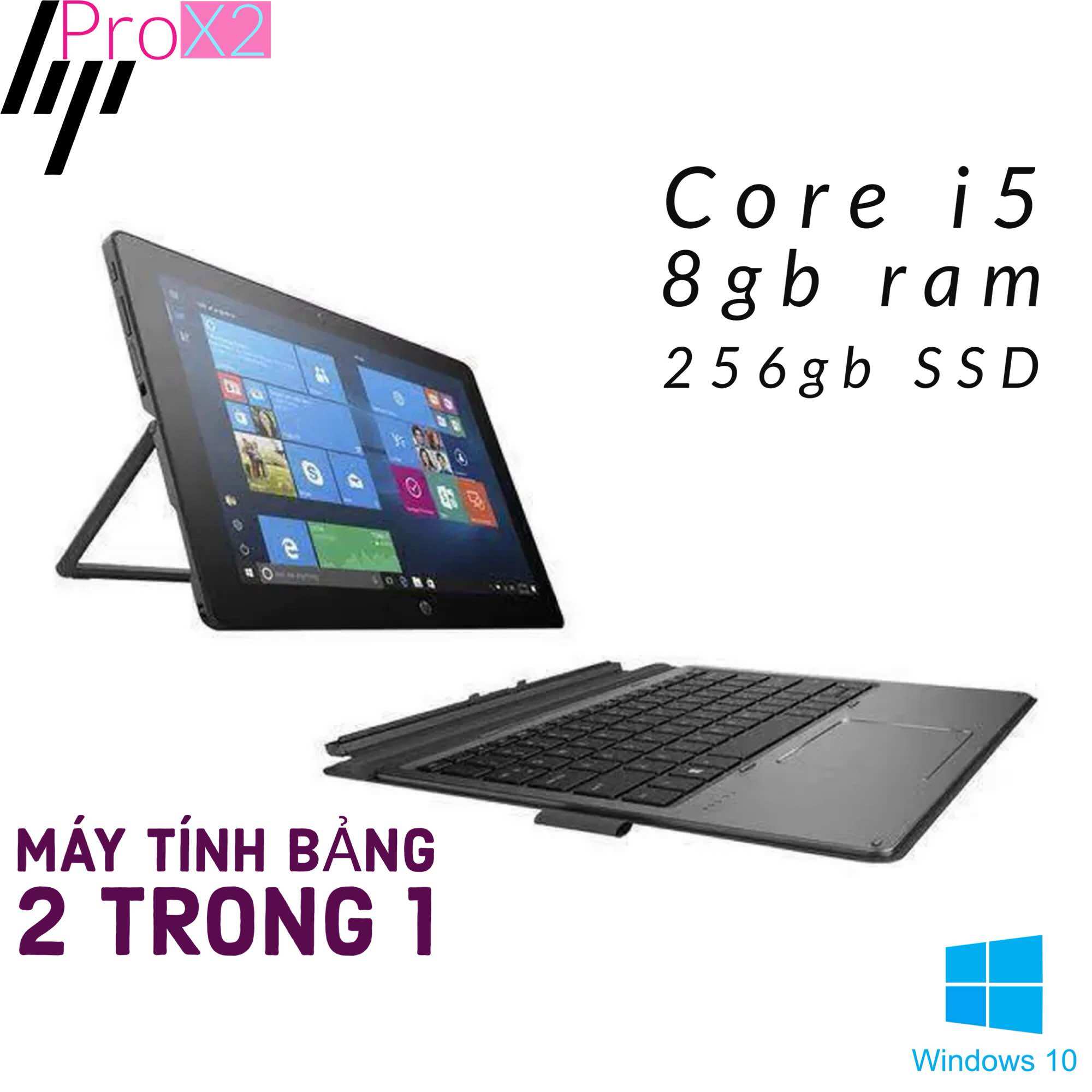 Máy tính bảng 2 tromg 1 hp pro x2 core i5-7y54, 8gb ram, 256gb ssd, màn 12inch full hd cảm ứng vỏ nhôm sang trọng