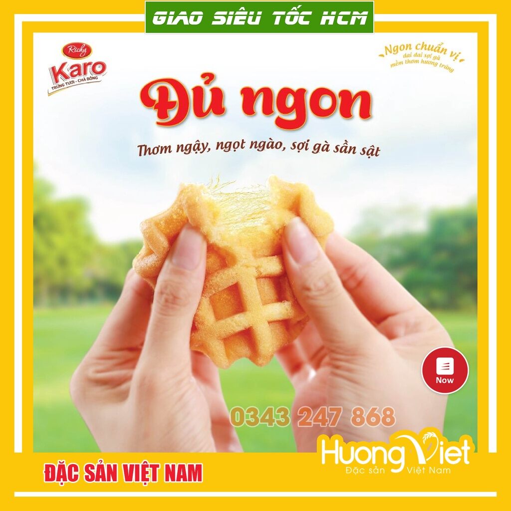 bánh KarO chà bông trứng tươi 156g ( 6 gói×26g )