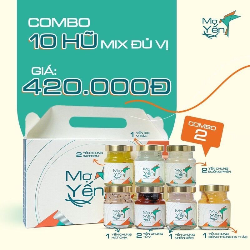 Combo 10 hủ yến chưng sẵn mix vị