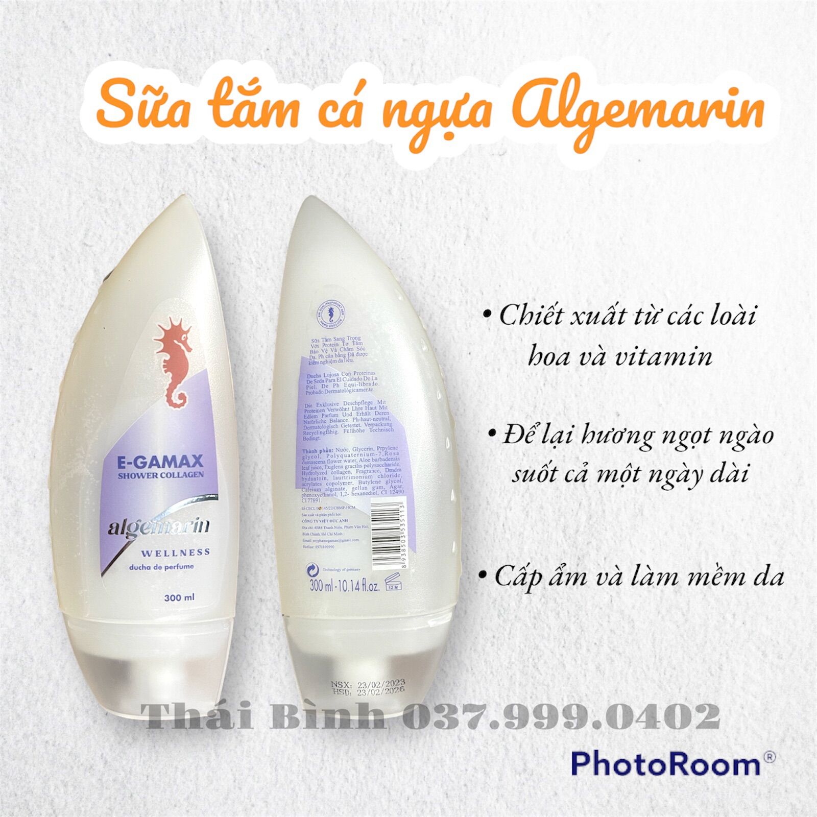 Sữa tắm cá ngựa algemarin 300ml