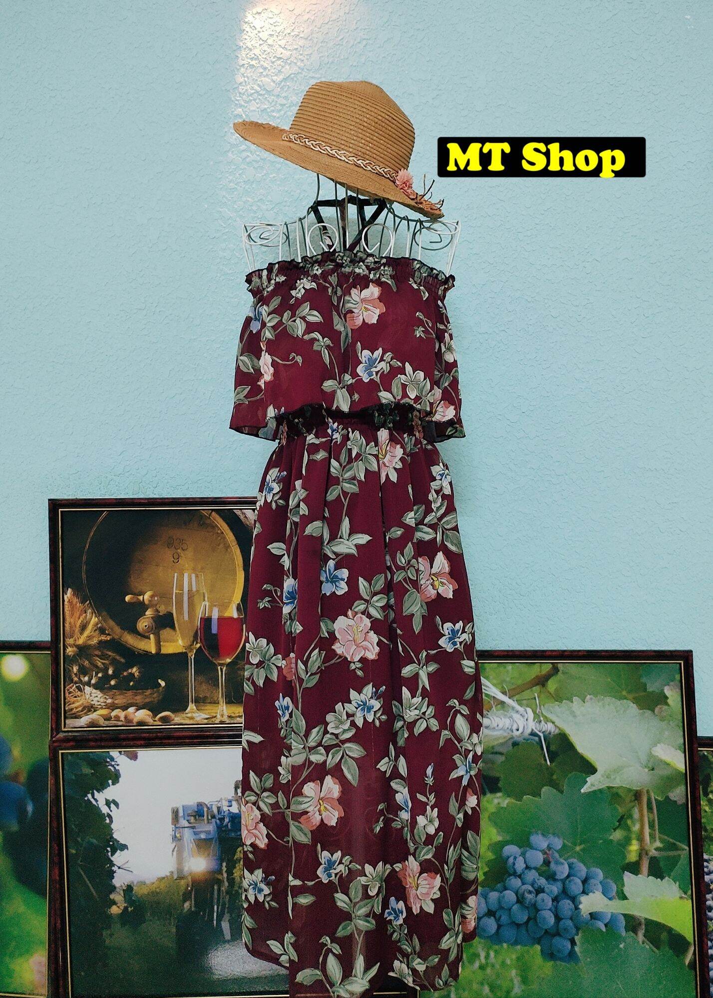 Đầm maxi trễ vai