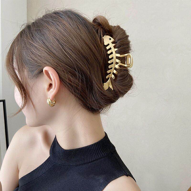 Kẹp tóc kim loại hình xương cá siêu đẹp