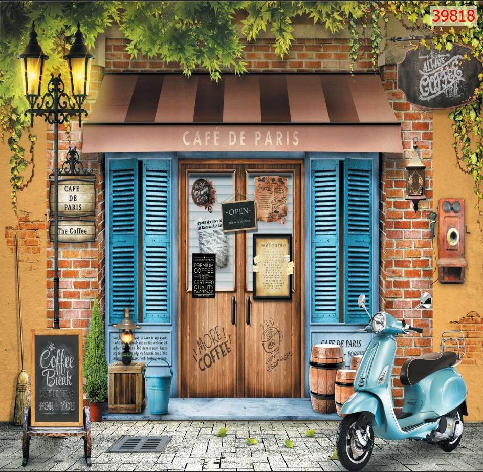 Tranh dán tường 3D, tranh dán quán cà phê trà sữa Zalo 0967.959.399