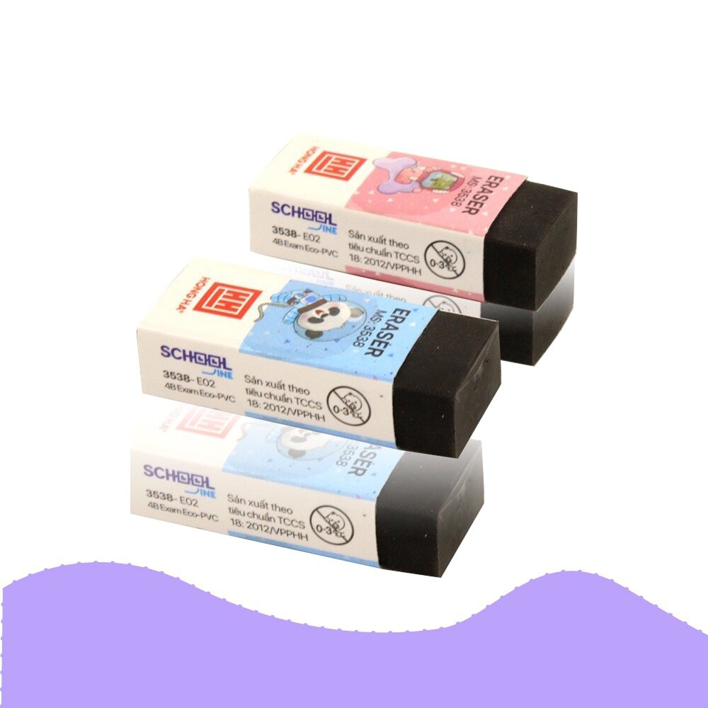 Combo 5 cục gôm đen tẩy bút chì 4B Exam E02 Hồng Hà (mã: 3538)