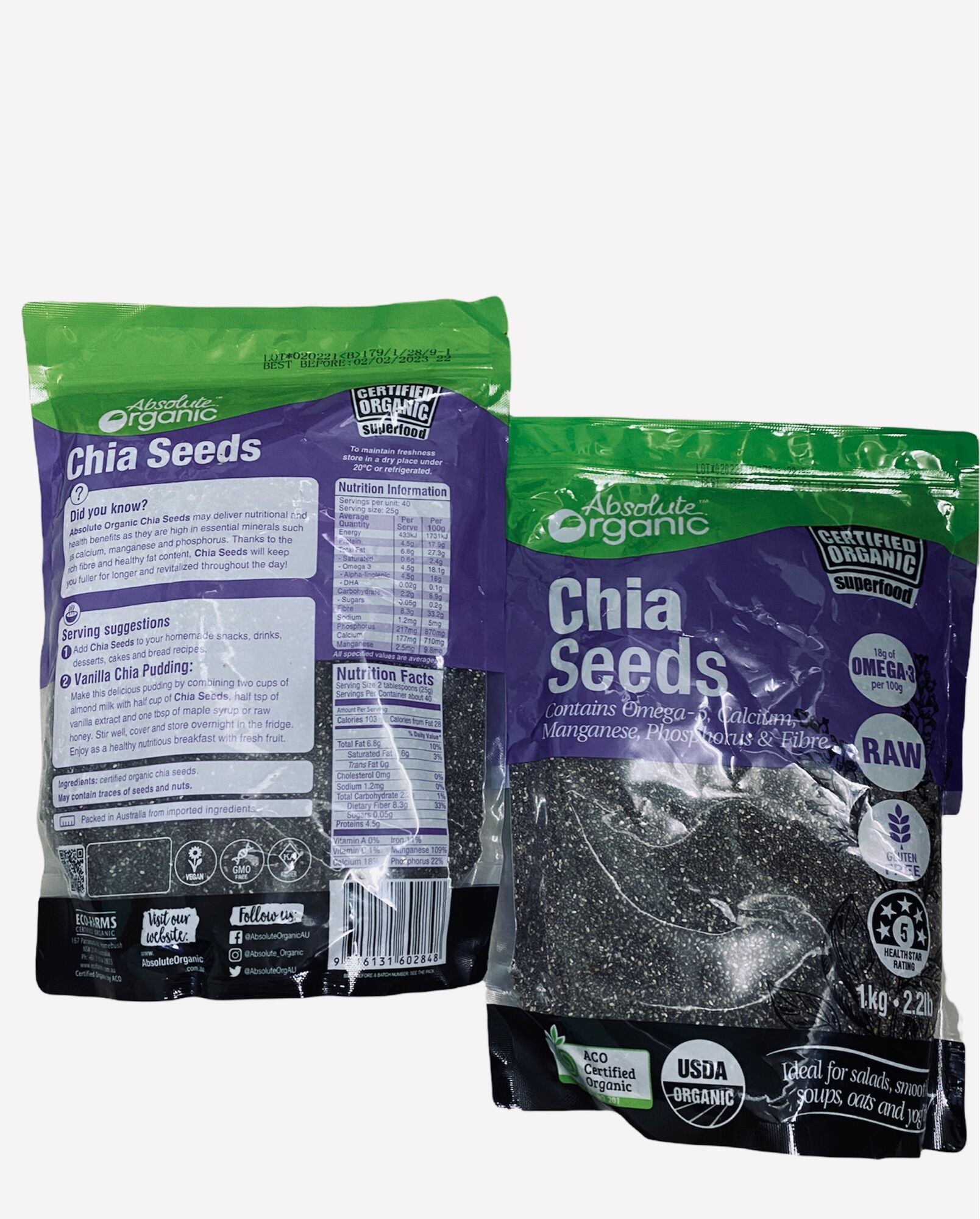 Hạt chia Úc Absolute Organic mới nhất 1kg