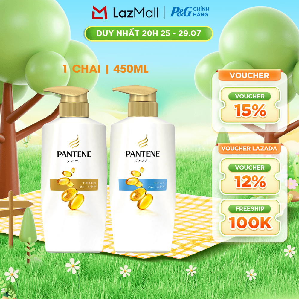 Dầu Gội PANTENE Pro-Vitamin Phục Hồi Hư Tổn/ Dưỡng Mềm Mượt Chai 450ML