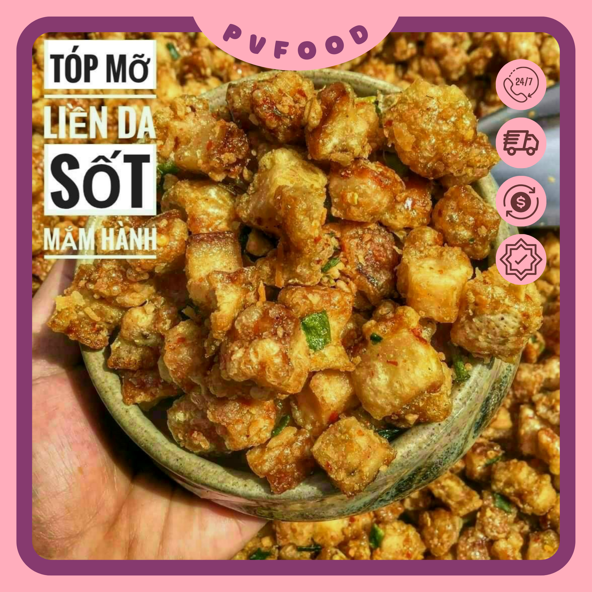 Tóp mỡ sấy mắm hành hũ 180g